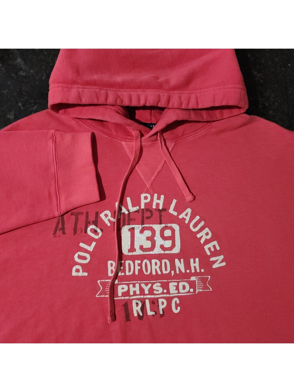 Polo Ralph Lauren Hoodie Phys Ed College University Faded Distressed Mens 3XB